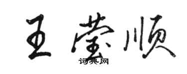 駱恆光王瑩順行書個性簽名怎么寫