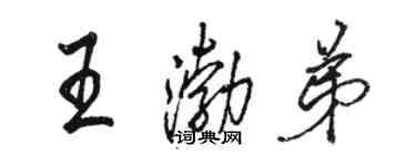 駱恆光王渤弟行書個性簽名怎么寫