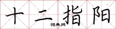荊霄鵬十二指陽楷書怎么寫