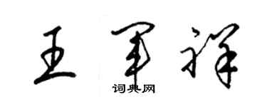 梁錦英王軍祥草書個性簽名怎么寫
