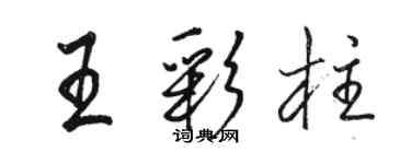 駱恆光王彩柱行書個性簽名怎么寫