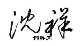 駱恆光沈祥草書個性簽名怎么寫