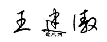 梁錦英王建傲草書個性簽名怎么寫