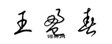 梁錦英王盈春草書個性簽名怎么寫