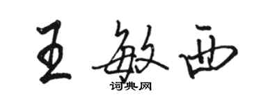 駱恆光王敏西行書個性簽名怎么寫