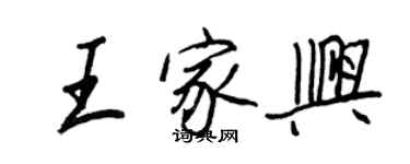 王正良王家興行書個性簽名怎么寫