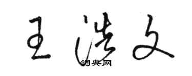 駱恆光王浩文草書個性簽名怎么寫