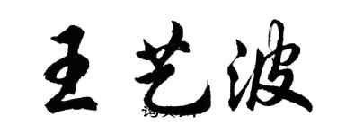 胡問遂王藝波行書個性簽名怎么寫