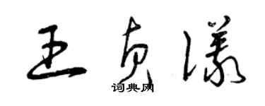 曾慶福王貞儀草書個性簽名怎么寫