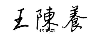 王正良王陳養行書個性簽名怎么寫