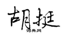 曾慶福胡挺行書個性簽名怎么寫