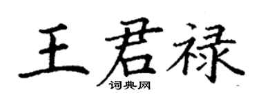 丁謙王君祿楷書個性簽名怎么寫