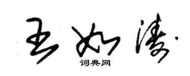 朱錫榮王如濤草書個性簽名怎么寫