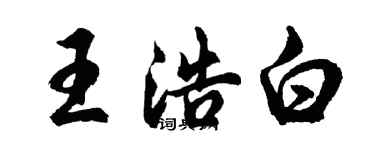 胡問遂王浩白行書個性簽名怎么寫