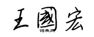 王正良王國宏行書個性簽名怎么寫