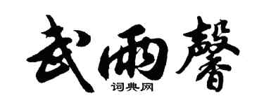 胡問遂武雨馨行書個性簽名怎么寫