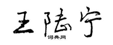 曾慶福王陸寧行書個性簽名怎么寫