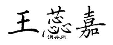 丁謙王蕊嘉楷書個性簽名怎么寫