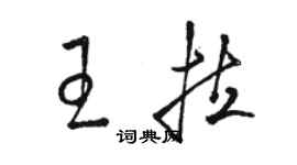 駱恆光王拉草書個性簽名怎么寫
