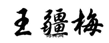 胡問遂王疆梅行書個性簽名怎么寫