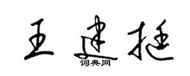 梁錦英王建挺草書個性簽名怎么寫