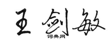 駱恆光王劍敏行書個性簽名怎么寫