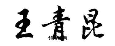 胡問遂王青昆行書個性簽名怎么寫