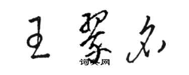 駱恆光王翠名草書個性簽名怎么寫