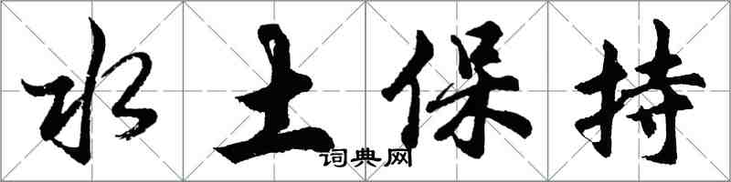 胡問遂水土保持行書怎么寫