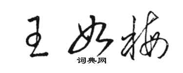駱恆光王如梅草書個性簽名怎么寫