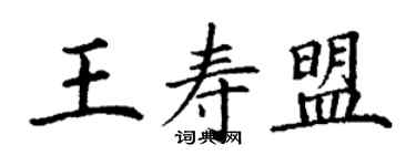 丁謙王壽盟楷書個性簽名怎么寫