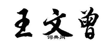 胡問遂王文曾行書個性簽名怎么寫
