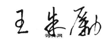 駱恆光王朱勵草書個性簽名怎么寫