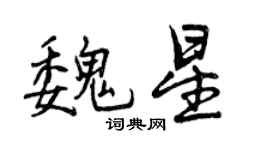 曾慶福魏星行書個性簽名怎么寫