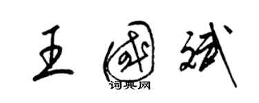 梁錦英王國斌草書個性簽名怎么寫