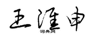 曾慶福王淮申草書個性簽名怎么寫
