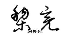 曾慶福黎亮草書個性簽名怎么寫