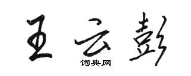 駱恆光王雲彭行書個性簽名怎么寫