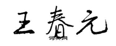 曾慶福王春元行書個性簽名怎么寫