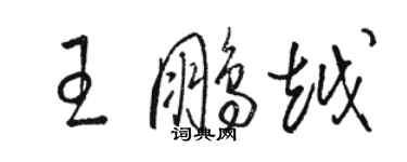 駱恆光王鵬越草書個性簽名怎么寫