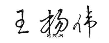 駱恆光王楊偉草書個性簽名怎么寫