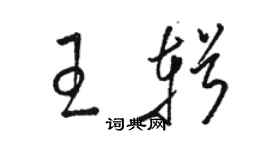 駱恆光王輯草書個性簽名怎么寫