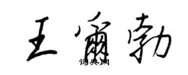 王正良王爾勃行書個性簽名怎么寫