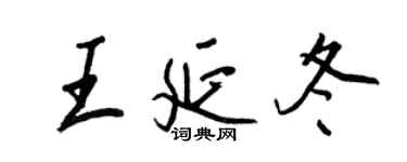王正良王延冬行書個性簽名怎么寫
