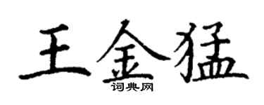 丁謙王金猛楷書個性簽名怎么寫