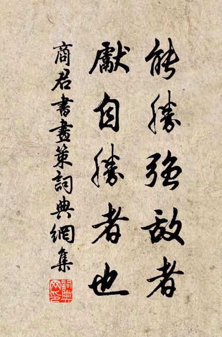 商鞅能勝強敵者,先自勝者也。書法作品欣賞