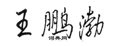 駱恆光王鵬渤行書個性簽名怎么寫