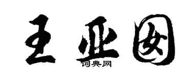 胡問遂王亞囡行書個性簽名怎么寫