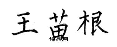 何伯昌王苗根楷書個性簽名怎么寫