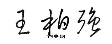 駱恆光王柏強草書個性簽名怎么寫